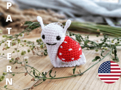Crochet pattern snail, amigurumi snail, crochet keychain
