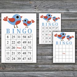 Bird themed bingo cards,Bird bingo game,Bird Printable bingo cards,60 Bingo Cards,INSTANT DOWNLOAD--356