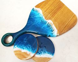 Personalised Ocean Resin Bread Board, Unusual Gift Idea