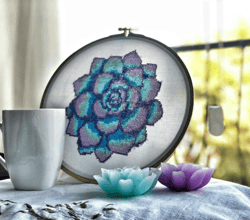Succulent cross stitch pattern, Cross stitch pattern modern, Cross stitch plants Embroidery