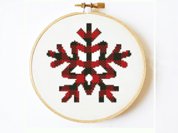 Mini Snowflake cross stitch pattern, Christmas cross stitch pattern modern pdf
