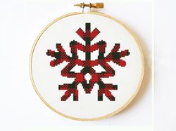 5inch Buffalo Snowflake cross stitch pattern, Christmas cross stitch pattern modern pdf