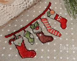 Cross stitch pattern Christmas socks