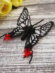 Bead Butterfly Brooch, Insect Brooch