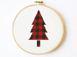 Tiny Christmas tree cross stitch pattern, Cross stitch pattern pdf, Crossstitch ornament, Embroidery kit beginner