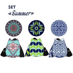 Tapestry crochet patterns / Set Summer