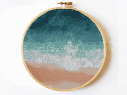 10inch Ocean cross stitch pattern, Modern cross stitch pattern, Needlecraft pattern, Landscape cross stitch