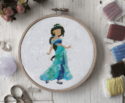 Beginner cross stitch pattern princess , princess baby cross stitch