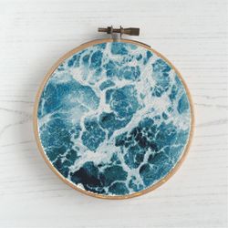 Ocean Landscape modern cross stitch pattern, Modern cross stitch patter