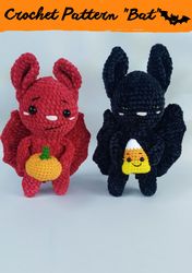 BABY BAT crochet pattern, easy halloween amigurumi, PDF Digital
