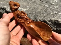 Hand Carved Chahai. Serving Spoon for Traditional  Chinese Tea Ceremony