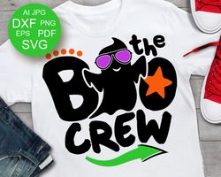 The boo crew print Boy gift Ghost sunglasses clipart Halloween shirt design Digital downloads files png pdf svg