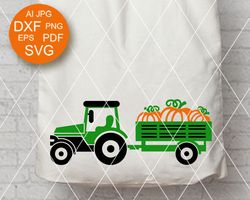 Tractor pumpkin Colored print Farm decor Thanksgiving clipart Digital downloads