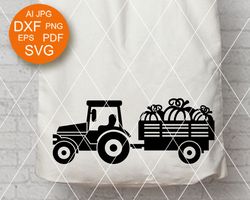 Farm tractor clipart Happy harvest print Pumpkin Thanksgiving decor Digital downloads files