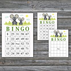 Mouse bingo cards,Mouse bingo game,Mouse printable bingo cards,60 Bingo Cards,INSTANT DOWNLOAD--344