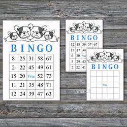 French Bulldog bingo cards,French Bulldog bingo game,Dog printable bingo cards,60 Bingo Cards,INSTANT DOWNLOAD--339