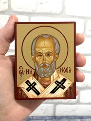Nicholas the Wonderworker | Nichola | Hand-painted icon | Christian icon | Christian | Orthodox icon | Byzantine icon