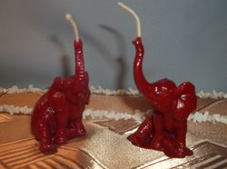 A candle made of bee wax. Elephant.