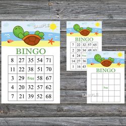 Turtle bingo cards,Turtle bingo game,Turtle printable bingo cards,60 Bingo Cards,INSTANT DOWNLOAD--334