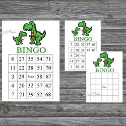 Dinosaur bingo cards,T-rex bingo game,Dinosaur printable bingo cards,60 Bingo Cards,INSTANT DOWNLOAD--327