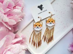 Shiba inu earrings, Handmade earrings , dog jewelry