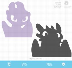 Simple Toothless & Light fury Svg cut files, Night fury svg layered, How to train your dragon Svg Dragons clipart
