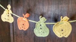 Crochet garland pattern, crochet decor pattern, crochet halloween pattern, crochet ornaments, crochet fruit garland