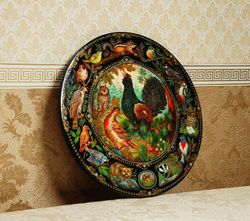 Wall decor art canvas Wildlife Painted Animals Classical round painting decoration