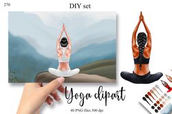 Yoga clipart. DIY set.