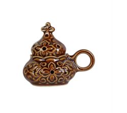 Handmade Ceramic Thurible with lid - Glazed brown censer - Ceramic Censer - Ceramic Incense Burner