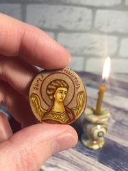 Guardian Angel | Hand painted icon | Travel size icon | Orthodox icon for travellers | Small Orthodox icon | Jewelry