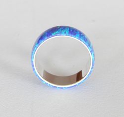 Silver ring with synthetic opal. Exclusive ring as a gift. Beautiful ring for a girl.