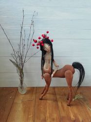 Art handmade centaur textile doll