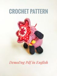 Stranger things Demodog crochet pattern. Evil Flower Dog. Toy/ keychain creepy cute dog Monster Amigurumi Pattern PDF.