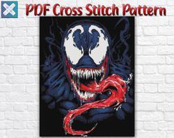 Venom Cross Stitch Pattern / Marvel Cross Stitch Pattern / Avengers Cross Stitch Pattern / Heroes Printable PDF Chart
