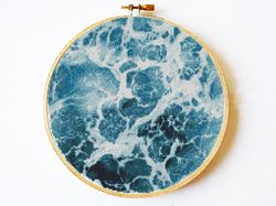 10inch Modern Cross Stitch Pattern, Sea Wave Nature Embroidery Needlecraft Pattern, Scenery cross stitch