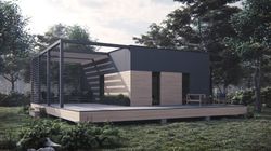 33'x40' Modern Cabin Architectural Plans with 2 bedroom and large deck