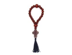 Wooden Rosary Beads Handcrafted in Russia, Wood Rosaries on cord, 20 Wood Beads Rosary, Chotki