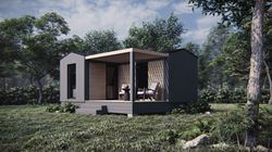20'x16' Modern Cabin Architectural Plans with 1 bedroom and  deck
