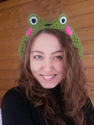 Crochet frog hat, frog beret, granny square beret, goblincore, cottagecore clothing, cute gift for sister, teen beret