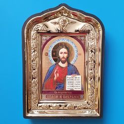 Jesus Christ Orthodox plastic icon with a hang hole blessed icon 5.5x3.9" free shipping