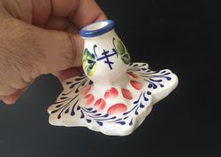 Ceramic candle holder - Grape leaf - with enamel. Width - 8.5 cm, height - 5 cm.