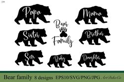 Bear family. vector illustration.