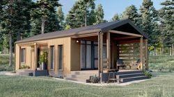 20'x40' Modern Cabin Architectural Plans with 2 bedroom and deck