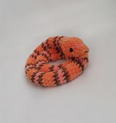 Crochet snake plush, Orange corn snake, Handmade snake, Snake stuffed animals, Collectible snake, Snake plushie
