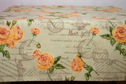 Romantic Floral Tablecloth  and napkins with embroidery. Home gifts for her