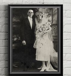 Wedding Halloween wall art, Spooky home decor, Victorian Ghost Wedding Portrait,Retro Photograph vintage halloween decor