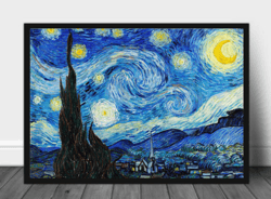 Star Night Van Gogh digital download, Van Gogh printable art, Landscape  Wall art  famous painting