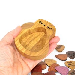 Wooden guitar picks tray, acoustic guitar picks storage, tray for trinkets and jewelry, personalized wooden gifts