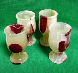 Vintage Strong drinks glasses from Natural Onyx. Set 4 psc. Shots for drink
